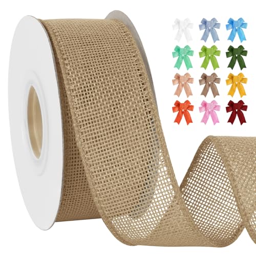 Uiopa Juteband 38mm Breit, 18,2m Vintage Geschenkband Khaki mit Draht, Decoband Jute Sackleinen Ribbon Band für Kränze, Schleifenherstellung, Geschenk, Heimdekoration, DIY Kunsthandwerk Uiopa Juteband 38mm Breit, 18,2m Vintage Geschenkband Khaki mit Draht, Decoband Jute Sackleinen Ribbon Band für Kränze, Schleifenherstellung, Geschenk, Heimdekoration, DIY Kunsthandwerk von Uiopa
