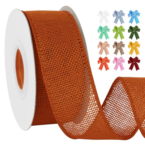 Uiopa Juteband 38mm Breit, 18,2m Vintage Geschenkband Orange mit Draht, Decoband Jute Sackleinen Ribbon Band für Kränze, Schleifenherstellung, Geschenk, Heimdekoration, DIY Kunsthandwerk Uiopa Juteband 38mm Breit, 18,2m Vintage Geschenkband Orange mit Draht, Decoband Jute Sackleinen Ribbon Band für Kränze, Schleifenherstellung, Geschenk, Heimdekoration, DIY Kunsthandwerk von Uiopa