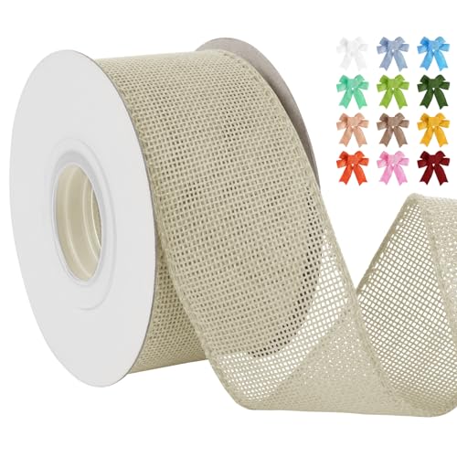 Uiopa Juteband 50mm Breit, 18,2m Vintage Geschenkband Elfenbein mit Draht, Decoband Jute Sackleinen Ribbon Band für Kränze, Schleifenherstellung, Geschenk, Heimdekoration, DIY Kunsthandwerk Uiopa Juteband 50mm Breit, 18,2m Vintage Geschenkband Elfenbein mit Draht, Decoband Jute Sackleinen Ribbon Band für Kränze, Schleifenherstellung, Geschenk, Heimdekoration, DIY Kunsthandwerk von Uiopa