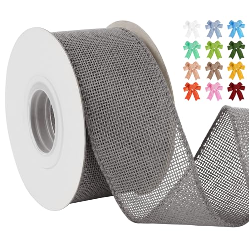 Uiopa Juteband 50mm Breit, 18,2m Vintage Geschenkband Grau mit Draht, Decoband Jute Sackleinen Ribbon Band für Kränze, Schleifenherstellung, Geschenk, Heimdekoration, DIY Kunsthandwerk Uiopa Juteband 50mm Breit, 18,2m Vintage Geschenkband Grau mit Draht, Decoband Jute Sackleinen Ribbon Band für Kränze, Schleifenherstellung, Geschenk, Heimdekoration, DIY Kunsthandwerk von Uiopa