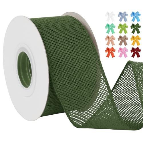 Uiopa Juteband 50mm Breit, 18,2m Vintage Geschenkband Grün mit Draht, Decoband Jute Sackleinen Ribbon Band für Kränze, Schleifenherstellung, Geschenk, Heimdekoration, DIY Kunsthandwerk Uiopa Juteband 50mm Breit, 18,2m Vintage Geschenkband Grün mit Draht, Decoband Jute Sackleinen Ribbon Band für Kränze, Schleifenherstellung, Geschenk, Heimdekoration, DIY Kunsthandwerk von Uiopa