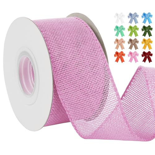 Uiopa Juteband 50mm Breit, 18,2m Vintage Geschenkband Hellrosa mit Draht, Decoband Jute Sackleinen Ribbon Band für Kränze, Schleifenherstellung, Geschenk, Heimdekoration, DIY Kunsthandwerk Uiopa Juteband 50mm Breit, 18,2m Vintage Geschenkband Hellrosa mit Draht, Decoband Jute Sackleinen Ribbon Band für Kränze, Schleifenherstellung, Geschenk, Heimdekoration, DIY Kunsthandwerk von Uiopa