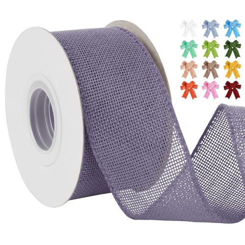 Uiopa Juteband 50mm Breit, 18,2m Vintage Geschenkband Hellviolett mit Draht, Decoband Jute Sackleinen Ribbon Band für Kränze, Schleifenherstellung, Geschenk, Heimdekoration, DIY Kunsthandwerk Uiopa Juteband 50mm Breit, 18,2m Vintage Geschenkband Hellviolett mit Draht, Decoband Jute Sackleinen Ribbon Band für Kränze, Schleifenherstellung, Geschenk, Heimdekoration, DIY Kunsthandwerk von Uiopa