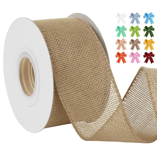 Uiopa Juteband 50mm Breit, 18,2m Vintage Geschenkband Khaki mit Draht, Decoband Jute Sackleinen Ribbon Band für Kränze, Schleifenherstellung, Geschenk, Heimdekoration, DIY Kunsthandwerk Uiopa Juteband 50mm Breit, 18,2m Vintage Geschenkband Khaki mit Draht, Decoband Jute Sackleinen Ribbon Band für Kränze, Schleifenherstellung, Geschenk, Heimdekoration, DIY Kunsthandwerk von Uiopa