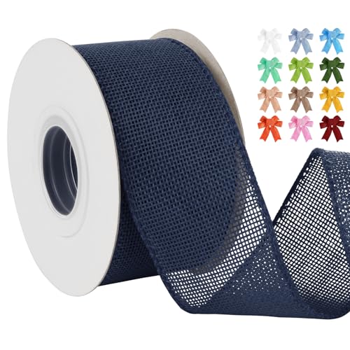 Uiopa Juteband 50mm Breit, 18,2m Vintage Geschenkband Marineblau mit Draht, Decoband Jute Sackleinen Ribbon Band für Kränze, Schleifenherstellung, Geschenk, Heimdekoration, DIY Kunsthandwerk Uiopa Juteband 50mm Breit, 18,2m Vintage Geschenkband Marineblau mit Draht, Decoband Jute Sackleinen Ribbon Band für Kränze, Schleifenherstellung, Geschenk, Heimdekoration, DIY Kunsthandwerk von Uiopa
