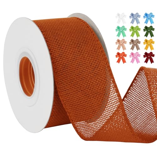 Uiopa Juteband 50mm Breit, 18,2m Vintage Geschenkband Orange mit Draht, Decoband Jute Sackleinen Ribbon Band für Kränze, Schleifenherstellung, Geschenk, Heimdekoration, DIY Kunsthandwerk Uiopa Juteband 50mm Breit, 18,2m Vintage Geschenkband Orange mit Draht, Decoband Jute Sackleinen Ribbon Band für Kränze, Schleifenherstellung, Geschenk, Heimdekoration, DIY Kunsthandwerk von Uiopa