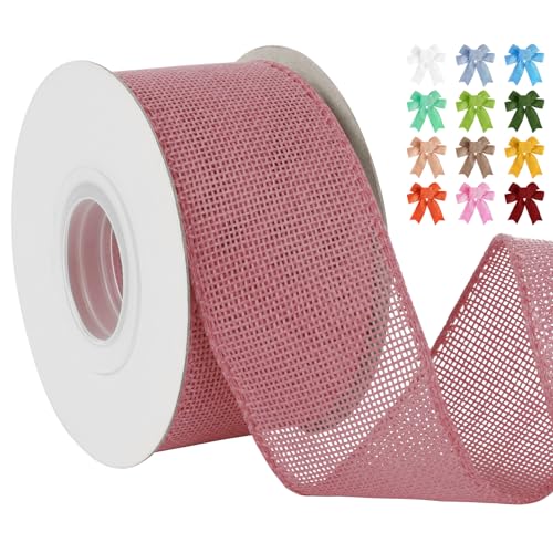 Uiopa Juteband 50mm Breit, 18,2m Vintage Geschenkband Rosa mit Draht, Decoband Jute Sackleinen Ribbon Band für Kränze, Schleifenherstellung, Geschenk, Heimdekoration, DIY Kunsthandwerk Uiopa Juteband 50mm Breit, 18,2m Vintage Geschenkband Rosa mit Draht, Decoband Jute Sackleinen Ribbon Band für Kränze, Schleifenherstellung, Geschenk, Heimdekoration, DIY Kunsthandwerk von Uiopa