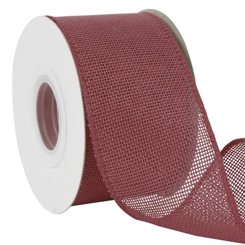 Uiopa Juteband 63mm Breit, 18,2m Vintage Geschenkband Dunkelrosa mit Draht, Decoband Jute Sackleinen Ribbon Band für Kränze, Schleifenherstellung, Geschenk, Heimdekoration, DIY Kunsthandwerk Uiopa Juteband 63mm Breit, 18,2m Vintage Geschenkband Dunkelrosa mit Draht, Decoband Jute Sackleinen Ribbon Band für Kränze, Schleifenherstellung, Geschenk, Heimdekoration, DIY Kunsthandwerk von Uiopa