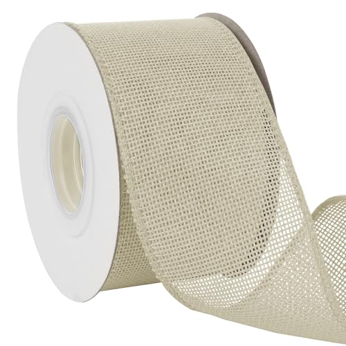 Uiopa Juteband 63mm Breit, 18,2m Vintage Geschenkband Elfenbein mit Draht, Decoband Jute Sackleinen Ribbon Band für Kränze, Schleifenherstellung, Geschenk, Heimdekoration, DIY Kunsthandwerk Uiopa Juteband 63mm Breit, 18,2m Vintage Geschenkband Elfenbein mit Draht, Decoband Jute Sackleinen Ribbon Band für Kränze, Schleifenherstellung, Geschenk, Heimdekoration, DIY Kunsthandwerk von Uiopa