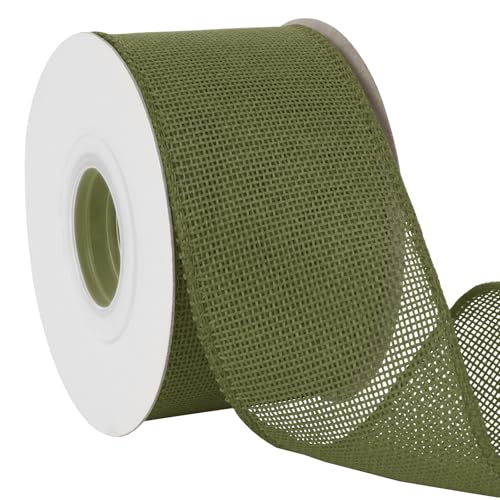 Uiopa Juteband 63mm Breit, 18,2m Vintage Geschenkband Moosgrün mit Draht, Decoband Jute Sackleinen Ribbon Band für Kränze, Schleifenherstellung, Geschenk, Heimdekoration, DIY Kunsthandwerk Uiopa Juteband 63mm Breit, 18,2m Vintage Geschenkband Moosgrün mit Draht, Decoband Jute Sackleinen Ribbon Band für Kränze, Schleifenherstellung, Geschenk, Heimdekoration, DIY Kunsthandwerk von Uiopa