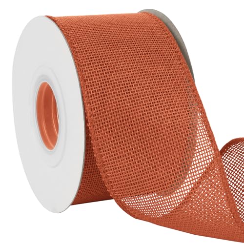 Uiopa Juteband 63mm Breit, 18,2m Vintage Geschenkband Orangerot mit Draht, Decoband Jute Sackleinen Ribbon Band für Kränze, Schleifenherstellung, Geschenk, Heimdekoration, DIY Kunsthandwerk Uiopa Juteband 63mm Breit, 18,2m Vintage Geschenkband Orangerot mit Draht, Decoband Jute Sackleinen Ribbon Band für Kränze, Schleifenherstellung, Geschenk, Heimdekoration, DIY Kunsthandwerk von Uiopa