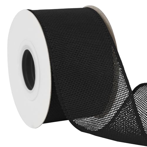 Uiopa Juteband 63mm Breit, 18,2m Vintage Geschenkband Schwarz mit Draht, Decoband Jute Sackleinen Ribbon Band für Kränze, Schleifenherstellung, Geschenk, Heimdekoration, DIY Kunsthandwerk Uiopa Juteband 63mm Breit, 18,2m Vintage Geschenkband Schwarz mit Draht, Decoband Jute Sackleinen Ribbon Band für Kränze, Schleifenherstellung, Geschenk, Heimdekoration, DIY Kunsthandwerk von Uiopa
