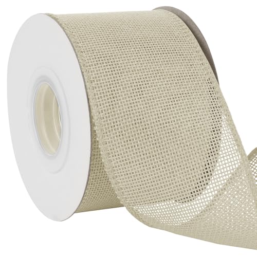 Uiopa Juteband 75mm Breit, 18,2m Vintage Geschenkband Elfenbein mit Draht, Decoband Jute Sackleinen Ribbon Band für Kränze, Schleifenherstellung, Geschenk, Heimdekoration, DIY Kunsthandwerk Uiopa Juteband 75mm Breit, 18,2m Vintage Geschenkband Elfenbein mit Draht, Decoband Jute Sackleinen Ribbon Band für Kränze, Schleifenherstellung, Geschenk, Heimdekoration, DIY Kunsthandwerk von Uiopa