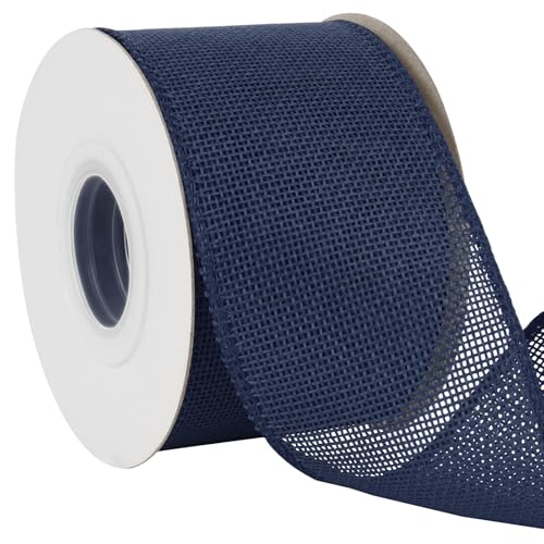 Uiopa Juteband 75mm Breit, 18,2m Vintage Geschenkband Marineblau mit Draht, Decoband Jute Sackleinen Ribbon Band für Kränze, Schleifenherstellung, Geschenk, Heimdekoration, DIY Kunsthandwerk Uiopa Juteband 75mm Breit, 18,2m Vintage Geschenkband Marineblau mit Draht, Decoband Jute Sackleinen Ribbon Band für Kränze, Schleifenherstellung, Geschenk, Heimdekoration, DIY Kunsthandwerk von Uiopa