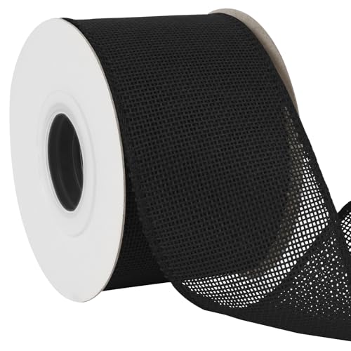 Uiopa Juteband 75mm Breit, 18,2m Vintage Geschenkband Schwarz mit Draht, Decoband Jute Sackleinen Ribbon Band für Kränze, Schleifenherstellung, Geschenk, Heimdekoration, DIY Kunsthandwerk Uiopa Juteband 75mm Breit, 18,2m Vintage Geschenkband Schwarz mit Draht, Decoband Jute Sackleinen Ribbon Band für Kränze, Schleifenherstellung, Geschenk, Heimdekoration, DIY Kunsthandwerk von Uiopa