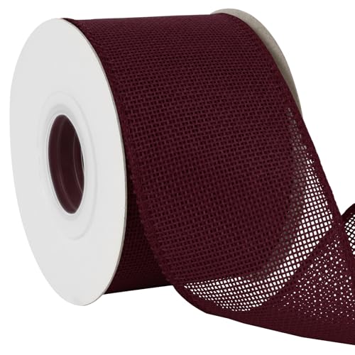 Uiopa Juteband 75mm Breit, 18,2m Vintage Geschenkband Weinrot mit Draht, Decoband Jute Sackleinen Ribbon Band für Kränze, Schleifenherstellung, Geschenk, Heimdekoration, DIY Kunsthandwerk Uiopa Juteband 75mm Breit, 18,2m Vintage Geschenkband Weinrot mit Draht, Decoband Jute Sackleinen Ribbon Band für Kränze, Schleifenherstellung, Geschenk, Heimdekoration, DIY Kunsthandwerk von Uiopa