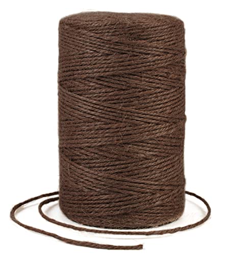 Uiopa Juteschnur 2mm x 200m, Jutegarn Juteseil Hanfseil Gartenschnur Paketschnur Naturfaser, 3-Lagig Jute Schnur für Garten, DIY Basteln, Geschenkverpackung, Weihnachtsdekoration (Kaffee) von Uiopa