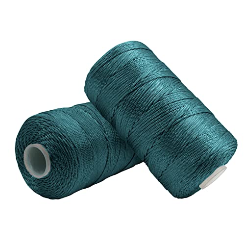 Uiopa Makramee Garn 1,5mm x 400m, Nylonschnur Bändchengarn für Häkeltasche, Häkelgarn Schmuckband Farbig für Häkeln, Stricken, Dekoration, DIY-Projekte von Uiopa