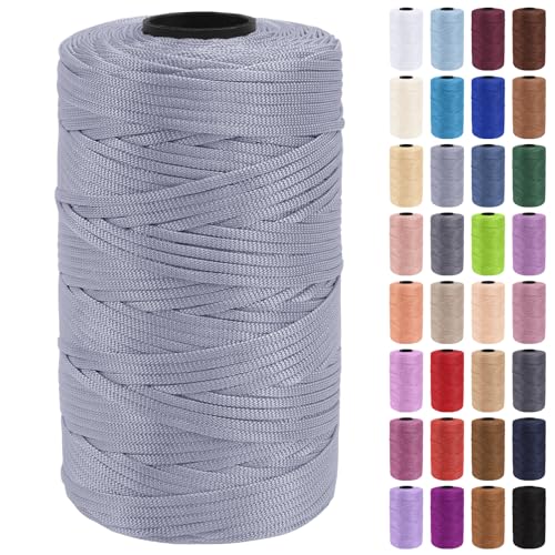 Uiopa Makramee Garn 3mm x 200m Polypropylen Flache Macrame Cord Makramee Band Makramee Schnur Farbig für Häkeln, Stricken, Dekoration, DIY Handwerk Uiopa Makramee Garn 3mm x 200m Polypropylen Flache Macrame Cord Makramee Band Makramee Schnur Farbig für Häkeln, Stricken, Dekoration, DIY Handwerk von Uiopa