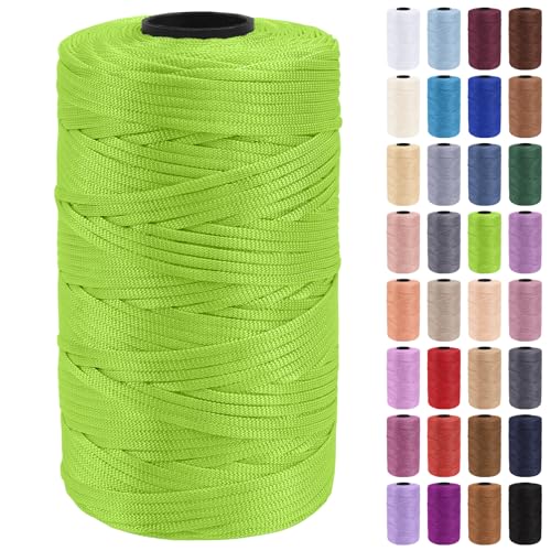 Uiopa Makramee Garn 3mm x 200m - Polypropylen Flache Macrame Cord Band Schnur Farbig für Häkeln, Stricken, Dekoration, DIY Handwerk von Uiopa