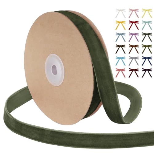 Uiopa Samtband Armeegrün 20mm Breit, 9m Geschenkband Samt Band, Schleifenband Armeegrün Ribbon Dekoband für Geschenkverpackung, Kränze, Hochzeit, Party, DIY Handwerk Uiopa Samtband Armeegrün 20mm Breit, 9m Geschenkband Samt Band, Schleifenband Armeegrün Ribbon Dekoband für Geschenkverpackung, Kränze, Hochzeit, Party, DIY Handwerk von Uiopa