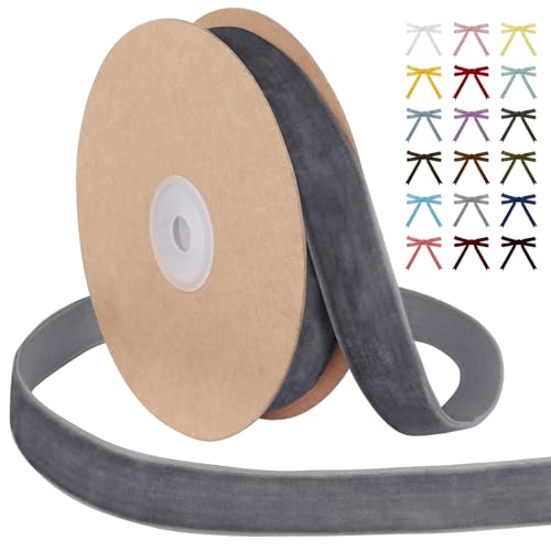 Uiopa Samtband Dunkelgrau 25mm Breit, 9m Geschenkband Samt Band, Schleifenband Dunkelgrau Ribbon Dekoband für Geschenkverpackung, Kränze, Hochzeit, Party, DIY Handwerk Uiopa Samtband Dunkelgrau 25mm Breit, 9m Geschenkband Samt Band, Schleifenband Dunkelgrau Ribbon Dekoband für Geschenkverpackung, Kränze, Hochzeit, Party, DIY Handwerk von Uiopa