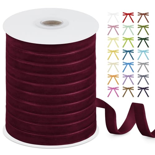 Uiopa Samtband Fuchsia 10mm x 45m Geschenkband Samt Schleifenband Vintage Samt Band Dekoband für Geschenke Verpackung, Kränze, Einladungen, Haarbändern, DIY Handwerk Uiopa Samtband Fuchsia 10mm x 45m Geschenkband Samt Schleifenband Vintage Samt Band Dekoband für Geschenke Verpackung, Kränze, Einladungen, Haarbändern, DIY Handwerk von Uiopa