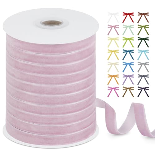 Uiopa Samtband Helles Rosa 10mm x 45m Geschenkband Samt Schleifenband Vintage Samt Band Dekoband für Geschenke Verpackung, Kränze, Einladungen, Haarbändern, DIY Handwerk Uiopa Samtband Helles Rosa 10mm x 45m Geschenkband Samt Schleifenband Vintage Samt Band Dekoband für Geschenke Verpackung, Kränze, Einladungen, Haarbändern, DIY Handwerk von Uiopa