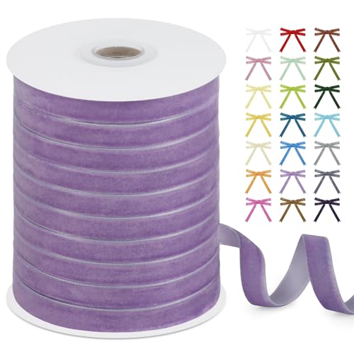 Uiopa Samtband Helles Violett 10mm x 45m Geschenkband Samt Schleifenband Vintage Samt Band Dekoband für Geschenke Verpackung, Kränze, Einladungen, Haarbändern, DIY Handwerk Uiopa Samtband Helles Violett 10mm x 45m Geschenkband Samt Schleifenband Vintage Samt Band Dekoband für Geschenke Verpackung, Kränze, Einladungen, Haarbändern, DIY Handwerk von Uiopa