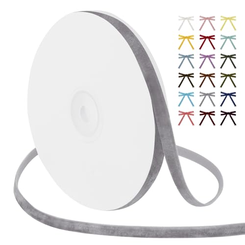 Uiopa Samtband Hellgrau 6mm Breit, 9m Geschenkband Samt Band, Schleifenband Hellgrau Ribbon Dekoband für Geschenkverpackung, Kränze, Hochzeit, Party, DIY Handwerk Uiopa Samtband Hellgrau 6mm Breit, 9m Geschenkband Samt Band, Schleifenband Hellgrau Ribbon Dekoband für Geschenkverpackung, Kränze, Hochzeit, Party, DIY Handwerk von Uiopa