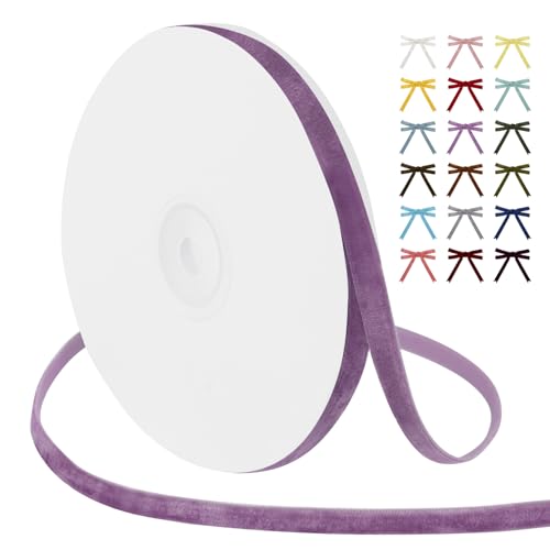 Uiopa Samtband Hellviolett 6mm Breit, 9m Geschenkband Samt Band, Schleifenband Hellviolett Ribbon Dekoband für Geschenkverpackung, Kränze, Hochzeit, Party, DIY Handwerk Uiopa Samtband Hellviolett 6mm Breit, 9m Geschenkband Samt Band, Schleifenband Hellviolett Ribbon Dekoband für Geschenkverpackung, Kränze, Hochzeit, Party, DIY Handwerk von Uiopa
