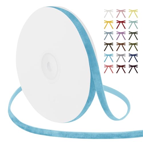 Uiopa Samtband Himmelblau 6mm Breit, 9m Geschenkband Samt Band, Schleifenband Himmelblau Ribbon Dekoband für Geschenkverpackung, Kränze, Hochzeit, Party, DIY Handwerk Uiopa Samtband Himmelblau 6mm Breit, 9m Geschenkband Samt Band, Schleifenband Himmelblau Ribbon Dekoband für Geschenkverpackung, Kränze, Hochzeit, Party, DIY Handwerk von Uiopa