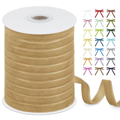 Uiopa Samtband Khaki 10mm x 45m Geschenkband Samt Schleifenband Vintage Samt Band Dekoband für Geschenke Verpackung, Kränze, Einladungen, Haarbändern, DIY Handwerk Uiopa Samtband Khaki 10mm x 45m Geschenkband Samt Schleifenband Vintage Samt Band Dekoband für Geschenke Verpackung, Kränze, Einladungen, Haarbändern, DIY Handwerk von Uiopa