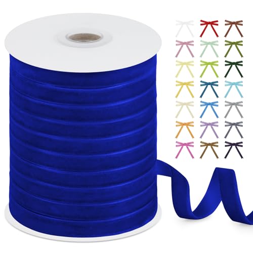 Uiopa Samtband Königsblau 10mm x 45m Geschenkband Samt Schleifenband Vintage Samt Band Dekoband für Geschenke Verpackung, Kränze, Einladungen, Haarbändern, DIY Handwerk Uiopa Samtband Königsblau 10mm x 45m Geschenkband Samt Schleifenband Vintage Samt Band Dekoband für Geschenke Verpackung, Kränze, Einladungen, Haarbändern, DIY Handwerk von Uiopa