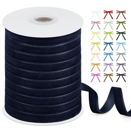 Uiopa Samtband Marineblau 10mm x 45m Geschenkband Samt Schleifenband Vintage Samt Band Dekoband für Geschenke Verpackung, Kränze, Einladungen, Haarbändern, DIY Handwerk Uiopa Samtband Marineblau 10mm x 45m Geschenkband Samt Schleifenband Vintage Samt Band Dekoband für Geschenke Verpackung, Kränze, Einladungen, Haarbändern, DIY Handwerk von Uiopa