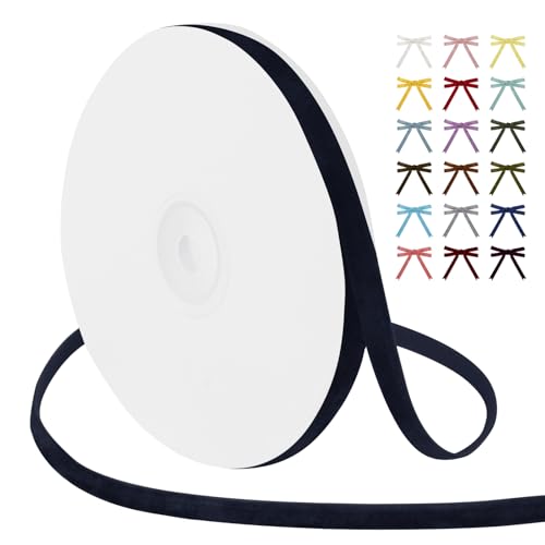 Uiopa Samtband Marineblau 6mm Breit, 9m Geschenkband Samt Band, Schleifenband Marineblau Ribbon Dekoband für Geschenkverpackung, Kränze, Hochzeit, Party, DIY Handwerk von Uiopa