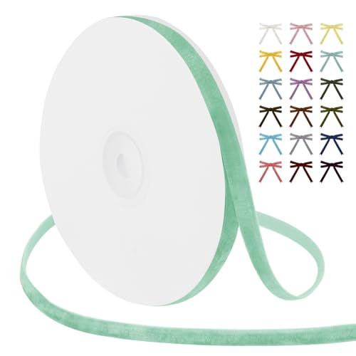 Uiopa Samtband Minzgrün 6mm Breit, 9m Geschenkband Samt Band, Schleifenband Minzgrün Ribbon Dekoband für Geschenkverpackung, Kränze, Hochzeit, Party, DIY Handwerk Uiopa Samtband Minzgrün 6mm Breit, 9m Geschenkband Samt Band, Schleifenband Minzgrün Ribbon Dekoband für Geschenkverpackung, Kränze, Hochzeit, Party, DIY Handwerk von Uiopa