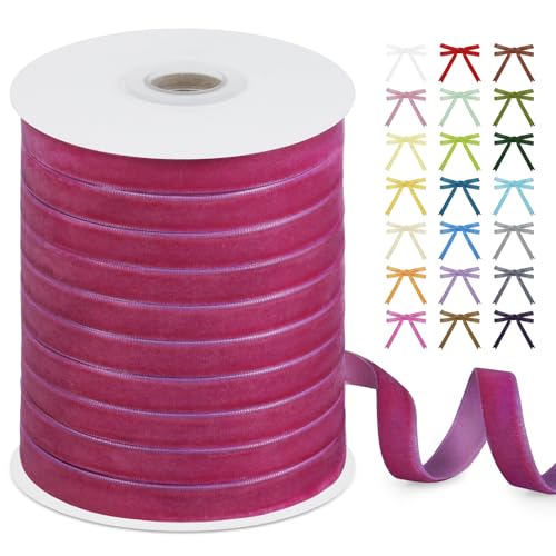 Uiopa Samtband Rosenrot 10mm x 45m Geschenkband Samt Schleifenband Vintage Samt Band Dekoband für Geschenke Verpackung, Kränze, Einladungen, Haarbändern, DIY Handwerk Uiopa Samtband Rosenrot 10mm x 45m Geschenkband Samt Schleifenband Vintage Samt Band Dekoband für Geschenke Verpackung, Kränze, Einladungen, Haarbändern, DIY Handwerk von Uiopa