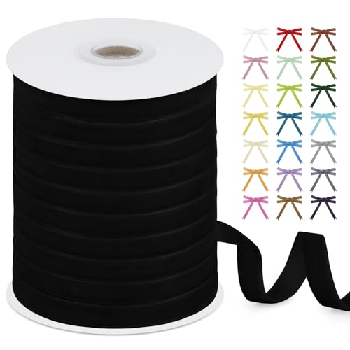 Uiopa Samtband Schwarz 10mm x 45m Geschenkband Samt Schleifenband Vintage Samt Band Dekoband für Geschenke Verpackung, Kränze, Einladungen, Haarbändern, DIY Handwerk Uiopa Samtband Schwarz 10mm x 45m Geschenkband Samt Schleifenband Vintage Samt Band Dekoband für Geschenke Verpackung, Kränze, Einladungen, Haarbändern, DIY Handwerk von Uiopa
