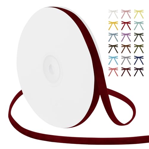 Uiopa Samtband Weinrot 6mm Breit, 9m Geschenkband Samt Band, Schleifenband Weinrot Ribbon Dekoband für Geschenkverpackung, Kränze, Hochzeit, Party, DIY Handwerk Uiopa Samtband Weinrot 6mm Breit, 9m Geschenkband Samt Band, Schleifenband Weinrot Ribbon Dekoband für Geschenkverpackung, Kränze, Hochzeit, Party, DIY Handwerk von Uiopa