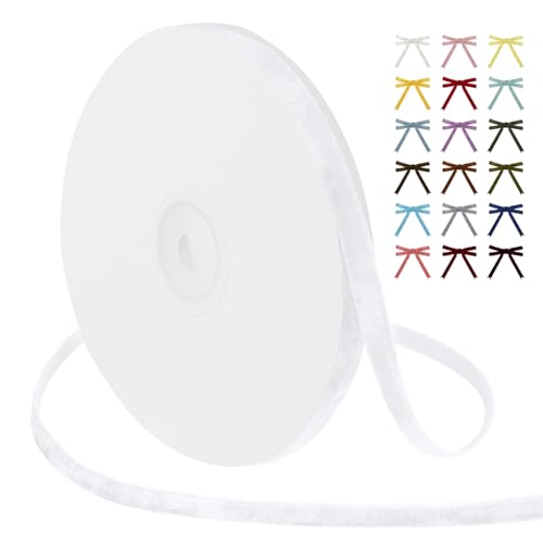 Uiopa Samtband Weiß 6mm Breit, 9m Geschenkband Samt Band, Schleifenband Weiß Ribbon Dekoband für Geschenkverpackung, Kränze, Hochzeit, Party, DIY Handwerk Uiopa Samtband Weiß 6mm Breit, 9m Geschenkband Samt Band, Schleifenband Weiß Ribbon Dekoband für Geschenkverpackung, Kränze, Hochzeit, Party, DIY Handwerk von Uiopa