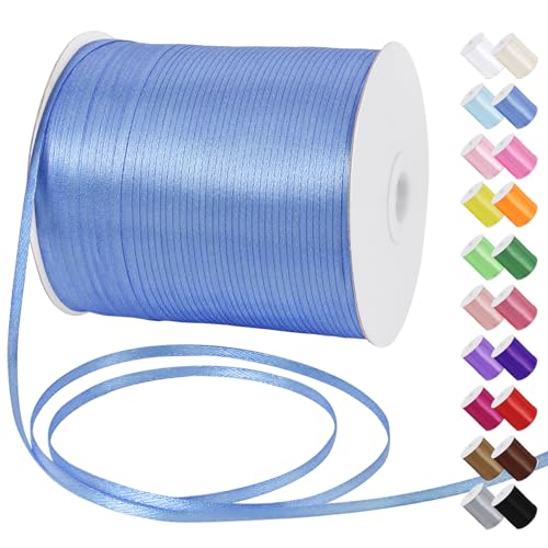 Uiopa Satinband 3mm x 790m Schleifenband Blau Geschenkband Stoff Ribbon Dekoband für Geschenkverpackungen, Einladungen, Blumensträuße, Hängende Ornamente, DIY-Projekte Uiopa Satinband 3mm x 790m Schleifenband Blau Geschenkband Stoff Ribbon Dekoband für Geschenkverpackungen, Einladungen, Blumensträuße, Hängende Ornamente, DIY-Projekte von Uiopa
