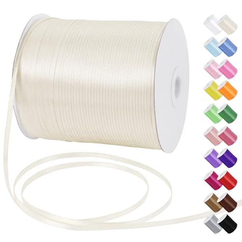 Uiopa Satinband 3mm x 790m Schleifenband Creme Weiß Geschenkband Stoff Ribbon Dekoband für Geschenkverpackungen, Einladungen, Blumensträuße, Hängende Ornamente, DIY-Projekte Uiopa Satinband 3mm x 790m Schleifenband Creme Weiß Geschenkband Stoff Ribbon Dekoband für Geschenkverpackungen, Einladungen, Blumensträuße, Hängende Ornamente, DIY-Projekte von Uiopa