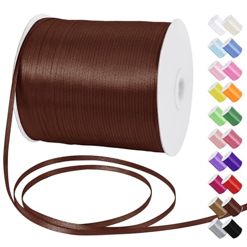 Uiopa Satinband 3mm x 790m Schleifenband Dunkel Kaffee Geschenkband Stoff Ribbon Dekoband für Geschenkverpackungen, Einladungen, Blumensträuße, Hängende Ornamente, DIY-Projekte Uiopa Satinband 3mm x 790m Schleifenband Dunkel Kaffee Geschenkband Stoff Ribbon Dekoband für Geschenkverpackungen, Einladungen, Blumensträuße, Hängende Ornamente, DIY-Projekte von Uiopa