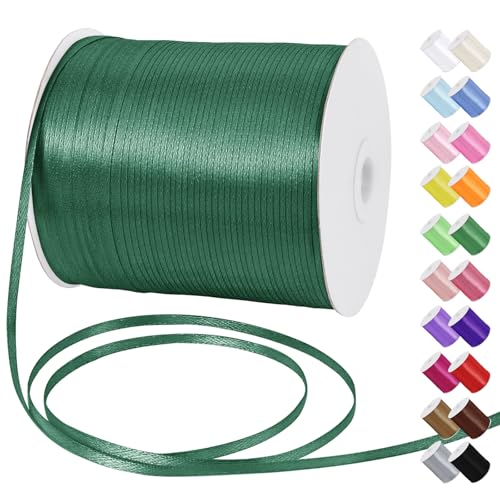 Uiopa Satinband 3mm x 790m Schleifenband Dunkelgrün Geschenkband Stoff Ribbon Dekoband für Geschenkverpackungen, Einladungen, Blumensträuße, Hängende Ornamente, DIY-Projekte Uiopa Satinband 3mm x 790m Schleifenband Dunkelgrün Geschenkband Stoff Ribbon Dekoband für Geschenkverpackungen, Einladungen, Blumensträuße, Hängende Ornamente, DIY-Projekte von Uiopa