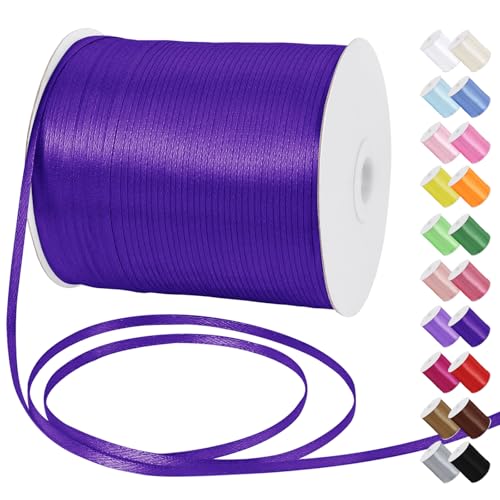 Uiopa Satinband 3mm x 790m Schleifenband Dunkelviolett Geschenkband Stoff Ribbon Dekoband für Geschenkverpackungen, Einladungen, Blumensträuße, Hängende Ornamente, DIY-Projekte Uiopa Satinband 3mm x 790m Schleifenband Dunkelviolett Geschenkband Stoff Ribbon Dekoband für Geschenkverpackungen, Einladungen, Blumensträuße, Hängende Ornamente, DIY-Projekte von Uiopa