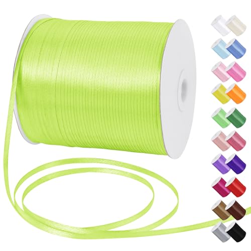 Uiopa Satinband 3mm x 790m Schleifenband Fluoreszierendes Grün Geschenkband Stoff Ribbon Dekoband für Geschenkverpackungen, Einladungen, Blumensträuße, Hängende Ornamente, DIY-Projekte Uiopa Satinband 3mm x 790m Schleifenband Fluoreszierendes Grün Geschenkband Stoff Ribbon Dekoband für Geschenkverpackungen, Einladungen, Blumensträuße, Hängende Ornamente, DIY-Projekte von Uiopa