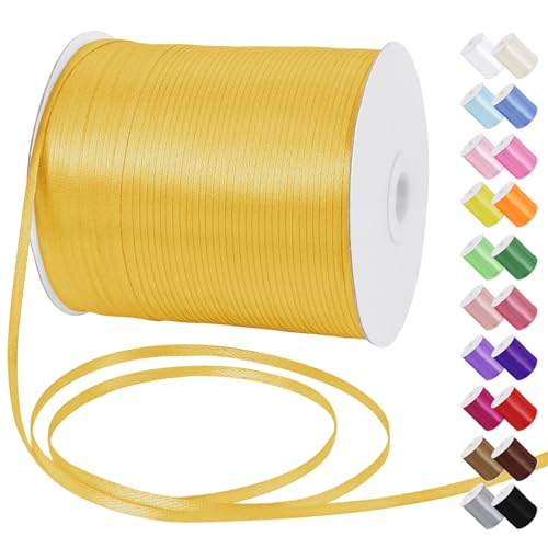 Uiopa Satinband 3mm x 790m Schleifenband Goldgelb Geschenkband Stoff Ribbon Dekoband für Geschenkverpackungen, Einladungen, Blumensträuße, Hängende Ornamente, DIY-Projekte Uiopa Satinband 3mm x 790m Schleifenband Goldgelb Geschenkband Stoff Ribbon Dekoband für Geschenkverpackungen, Einladungen, Blumensträuße, Hängende Ornamente, DIY-Projekte von Uiopa