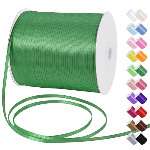 Uiopa Satinband 3mm x 790m Schleifenband Grün Geschenkband Stoff Ribbon Dekoband für Geschenkverpackungen, Einladungen, Blumensträuße, Hängende Ornamente, DIY-Projekte Uiopa Satinband 3mm x 790m Schleifenband Grün Geschenkband Stoff Ribbon Dekoband für Geschenkverpackungen, Einladungen, Blumensträuße, Hängende Ornamente, DIY-Projekte von Uiopa