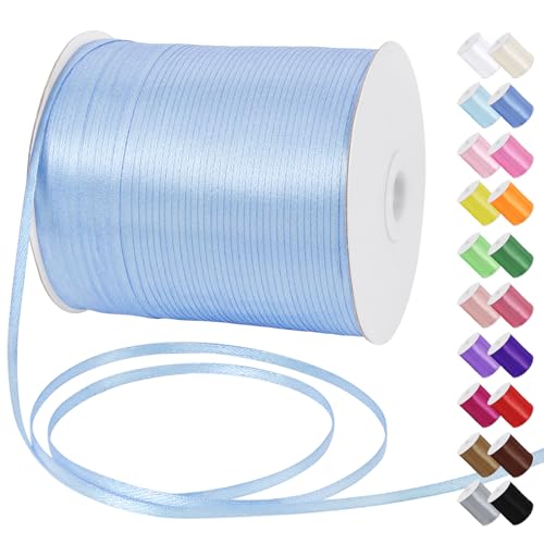 Uiopa Satinband 3mm x 790m Schleifenband Hellblau Geschenkband Stoff Ribbon Dekoband für Geschenkverpackungen, Einladungen, Blumensträuße, Hängende Ornamente, DIY-Projekte Uiopa Satinband 3mm x 790m Schleifenband Hellblau Geschenkband Stoff Ribbon Dekoband für Geschenkverpackungen, Einladungen, Blumensträuße, Hängende Ornamente, DIY-Projekte von Uiopa